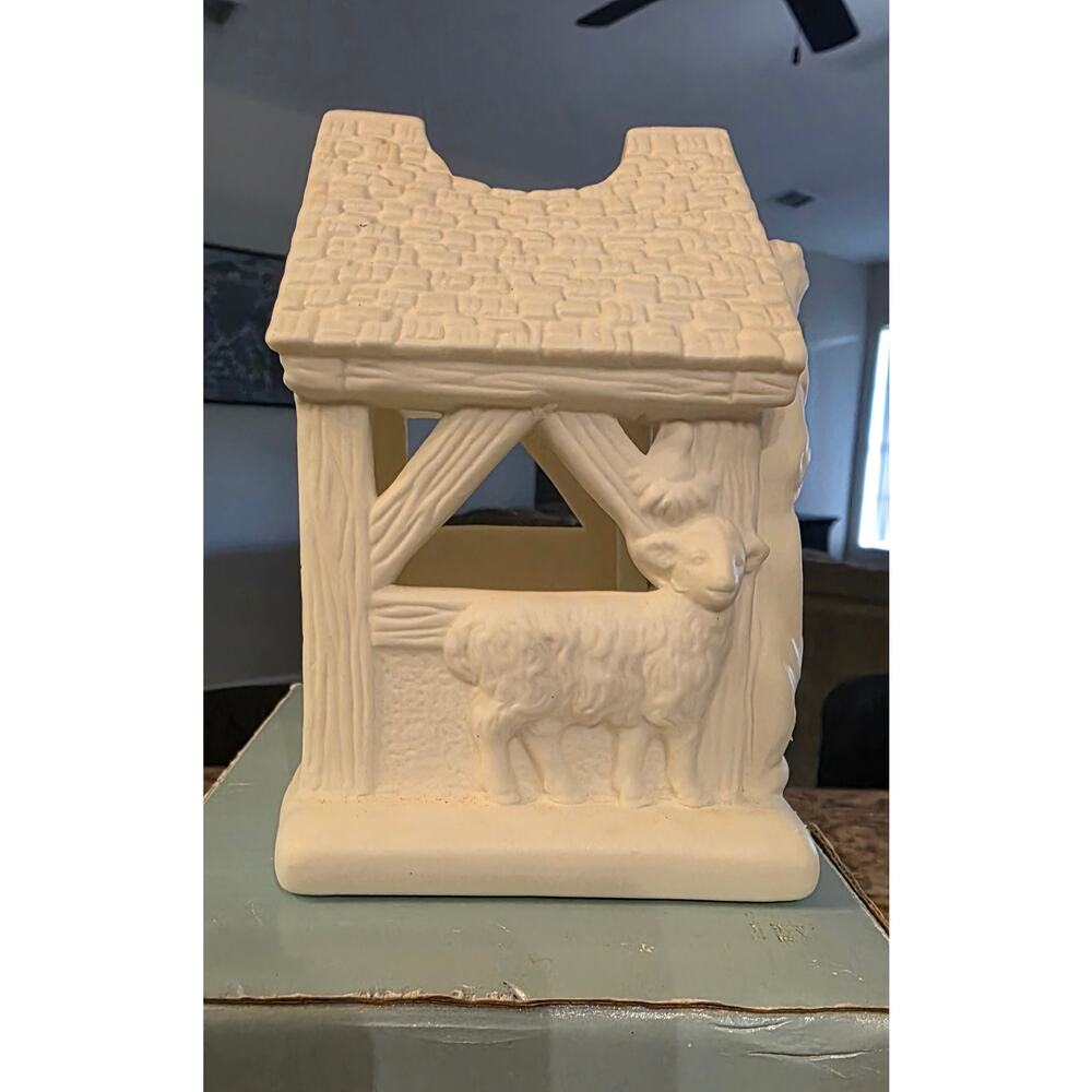 PartyLite‎ Porcelain O Little Town 3 Shepherds Tealight Candleholder - Picture 2 of 5
